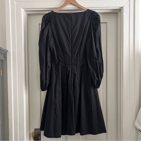 Brock Collection Scoop Neckline Classic Black Mini Dress with Puff Sleeves - Picture 2 of 4